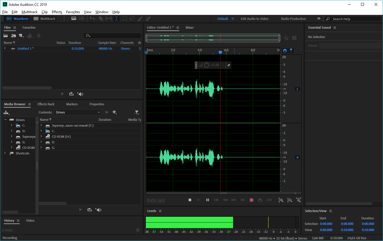 Как послушать свой голос в adobe audition