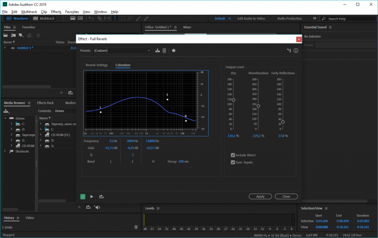 Как в adobe audition добавить инструменты